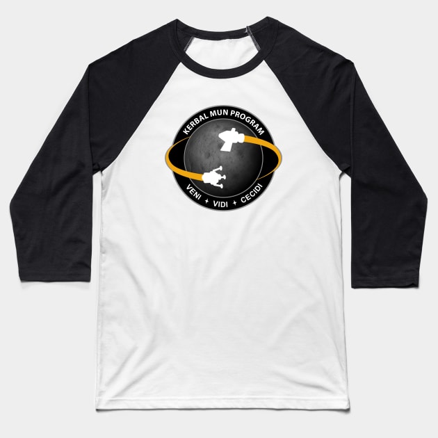 Kerbal Mun Program Baseball T-Shirt by jeffmcdowalldesign